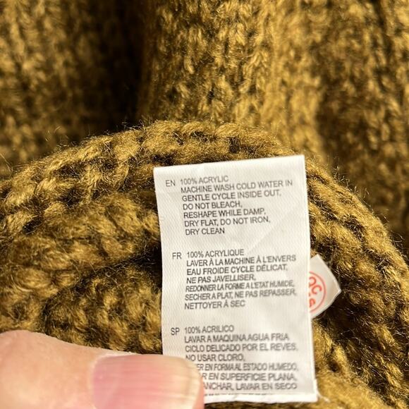 RD Style V Neck Sweater Light Brown Long Sleeve Pullover Acrylic Small NWOT - Picture 8 of 8